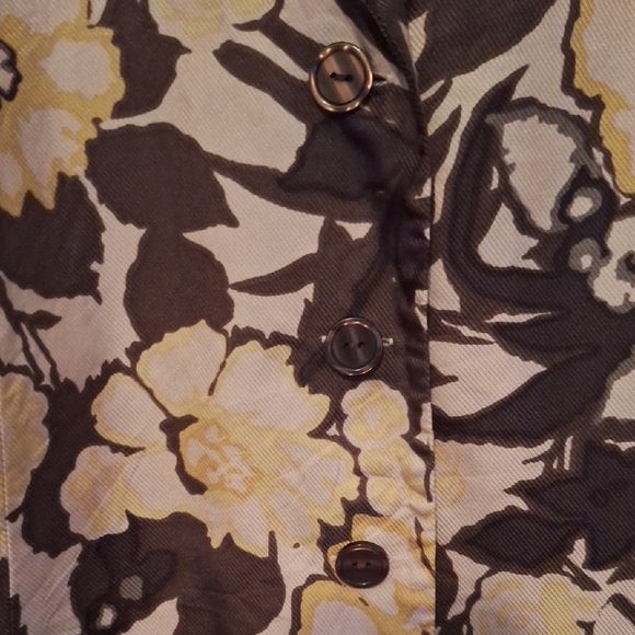 Russell Kemp Brown and Yellow Blazer Elegant Floral Design - Picture 3 of 4